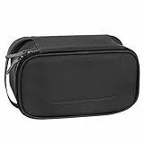 COMIX U - Beauty Case da Viaggio e Astuccio Portaoggetti con Interno Organizzato Portapenne, Maniglia Laterale e Chiusura a Zip - Beauty Case Uomo e Donna Ideale per Regali Natale 22x9,5Hx12 cm, Nero