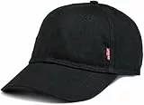 Levi's Berretto da baseball classico da uomo in twill rosso con linguetta, nero, taglia unica (58 cm/23 pollici)