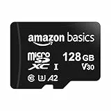 Amazon Basics MicroSDXC, 128 GB, con Adattatore SD, A2, U3, velocità di lettura fino a 100 MB/s, Nero