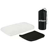 Flowen Cuscino da Viaggio Cuscino Campeggio Cuscino Cervicale Memory Foam Poggiatesta Portatile Piccolo per Dormire Anallergico Adatto per Viaggiare Trekking | Federa termoregolante | 41.5x24x10cm