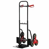 TEENO Carrello pieghevole per il trasporto di bagagli, robusto telaio in metallo, ruote scorrevoli con battistrada morbido, altezza regolabile 80-112 cm, portata 150 kg