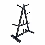 Ultrasport Supporto per pesi dischi, rastrelliera con 7 barre per pesi, supporto multiplo per pesi con una capacità di carico fino a 200 kg, rastrelliera in robusto acciaio di Nero
