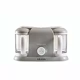 Béaba - Babycook Duo 4 in 1: robot da cucina, frullatore e fornello – cottura a vapore morbido – alimenti fatti in casa in 15 minuti – XXL : 2 x 1100 ml – Made in France – grigio