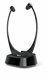 Philips E8005BK/10 Cuffie TV Wireless In Ear (40 m di Portata Wireless, Accensione/Spegnimento Automatico, Modalità Audio Preimpostate, Elevata Compatibilità con Qualsiasi TV)