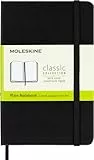 Moleskine Classic Notebook, Taccuino con Pagine Bianche, Copertina Rigida e Chiusura ad Elastico, Formato Pocket 9 x 14 cm, Colore Nero, 192 Pagine