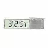 Clenp Termometro Ambiente Igrometro Digitale da Interno 3D LCD Acquario Digitale Serbatoio di Pesce Misuratore di Temperatura dell'Acqua Termometro Adesivo per Serbatoio Argento 7 cm x 1,5 cm