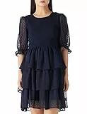 find. Vestito Donna Estivo, Svasato con Volant, Taglio Mini Casual, Blu Navy, Taglia S