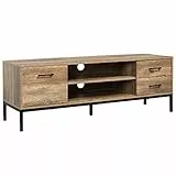 HOMCOM Mobile TV Fino a 50' con un Armadietto e 2 Cassetti in Truciolato, 132x39x45.5cm, Caffè
