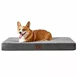 EHEYCIGA Cuscino per Cani Taglia Media, Cuccia Cane Interno, Materassino Cane Grande Sfoderabile e Lavabile, Ortopedica Lettini Morbida per Cani 76x51x7.5 cm Grigio