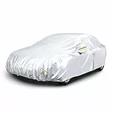 Amazon Basics - Telo copriauto argentato, resistente alle intemperie - in tessuto Oxford 150D, per berline fino a 570 cm