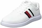 Tommy Hilfiger Strisce Leggere in Maglia con Suola in Rame, Sneaker Cupsole Uomo, Bianco, 44 EU