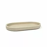 Nadi Collection | Vassoio piccolo bagno | Serie Forest | per organizzare cosmetici, sapone o gioielli | Resina | Design Minimalista | Colore liscio e neutro | 23 x 12,5 x 2,5 cm (Beige)