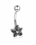 ORAZIO Piercing Barre per Ombelico Argento 925 per Donne, Anelli per Ombelico Rosa Nera Vintage Piercing a Banana Gioielli per Ombelico 14G