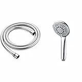 GRIFEMA G852-18 G852-18-Flessibile Doccia Acciaio, 1.8 M, Cavo Soffione Universale & , Doccetta Telefono Universale Con 5 Getti, Manopola Doccia