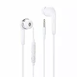 Auricolari bianchi di alta qualità audio In-Ear in silicone ultra comfort, isolanti il rumore con controllo del volume e microfono per Blackview BV8000 Pro