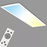 BRILONER — Lampada da soffitto a LED, pannello LED dimmerabile, controllo della temperatura del colore, telecomando incluso, 24W, 2.600 lumen, bianco, 1000x250x60mm (LxPxA)