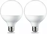 Amazon Basics - Lampadine a LED, attacco Edison E27, a forma di globo, G93, 14,5 W (equivalenti a 100 W), luce calda intensa, non dimmerabili, confezione da 2