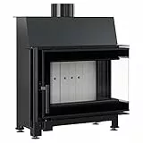 KRATKI Inserto camino SIMPLE, vetratura laterale, porta con battuta a sinistra o a destra, dimensioni in cm: H78,1 x L64,4 x P39,8 cm, potenza termica nominale 6 kW, classe di efficienza energetica A+