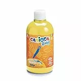 CARIOCA Baby Finger Paints, Tempera a Dita Colorata per bambini, Tempera senza Pennello, Colore Giallo, 500 ml