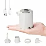 Pompa ad aria elettrica per gonfiabili Gonfiatore e sgonfiaggio rapido Pompa portatile ricaricabile per materassi ad aria per lettini ad aria Giocattoli con 4 ugelli (4000 mAh) (Bianco)