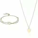 Fossil Bracciale, Donna, Acciaio Inossidabile JF03216710 + Donna, Acciaio Inossidabile, Collana con Ciondolo, JF03080710
