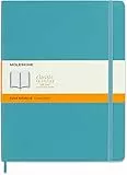 Moleskine Classic Notebook, Taccuino a Righe, Copertina Morbida e Chiusura ad Elastico, Formato XL 19 x 25 cm, Colore Azzurro Blu Reef, 192 Pagine