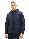 TOM TAILOR Denim Giubbotto da in Denim Trapuntato con Cappuccio, 10668-capitano del Cielo Blu, l Uomo