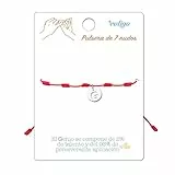 cotigo Bracciale 7 Nodi Rossi con Lettera Iniziale AZ Acciaio Inossidabile-Ciondoli Portafortuna e Protezione-Braccialetto Malocchio per Coppie e Amicizia-Gioielli Regolabili (G - Argento)