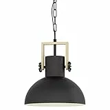 Eglo Lampadario a Sospensione a 1 Luce, Nero/Marrone