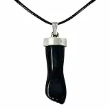 Cotigo Ciondolo con pietra naturale a forma di mano - Ciondolo Amuleto Materiale Pietra preziosa Collana da donna o uomo unisex, portafortuna protezione contro malocchio agata nera, standard (cot-1)