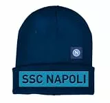 Castellano Cappello Uomo Invernale Compatibile Napoli Calcio Ufficiale Taglia Unica Berretto Zuccotto a Maglia Blu con Stampa e Logo SSC Napoli Enzo