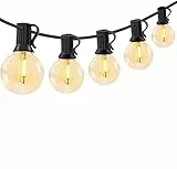 Catena Luminosa Esterno - 15M/50FT Luci da Esterno Giardino con 25+2 Lampadine Impermeabile LED G40 Lucine da Esterno Interno Decorative per Balcone Terrazzo Matrimonio Barbecue Partito