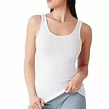 3 Paia di Top Canotta Donna a Spalla Larga in Cotone Elasticizzato Modello GD009. Bianco Taglia 2