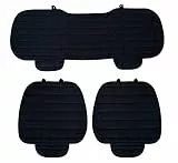 Rebeca Shop 3pz Coprisedile Universale Auto | Protezione Sedile 2 Anteriore e 1 Posteriore | Protector Comfort Automotive Cuscino Interni (Nero)
