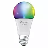 LEDVANCE Lampada LED intelligente, WiFi, attacco E27, dimmerabile, colore della luce modificabile (2700-6500K), colori RGB modificabili, SMART+, confezione da 1, (la confezione può variare)
