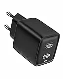 Caricatore USB C, Familaha 40W 2-Port Caricabatterie USB C Ricarica Rapida, [20W+20W] Presa USB Alimentatore per iPhone 14/13/12/11, Samsung Galaxy S22/S21, iPad Pro/Mini, Huawei, Xiaomi-Nero