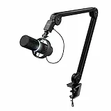 Trust Gaming GXT 255+ Onyx - Microfono professionale con braccio, motivo cardioide, filtro pop, LED, microfono USB per podcasting, streaming, registrazione, trasmissione - Sable