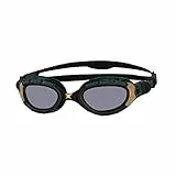 Zoggs Predator Flex Goggle, occhiali da nuoto con protezione UV, nero/oro/titanio, regolare