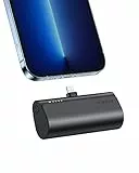 VEGER Batteria esterna per iPhone 5000 mAh, 20 W PD, mini batteria portatile di ricarica rapida, power bank piccola carina, compatibile con iPhone 14/13/12/11/X/8/7, Airpods (nero)