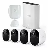 Arlo Ultra2, 4 Telecamere di Videosorveglianza WiFi con Supporto di Sicurezza in Omaggio, Bianco - 90 Giorni di Prova Gratuita Secure