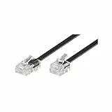 Goobay 68530 Cavo di collegamento modulare da 3 metri, telefonico, nero - spina RJ45 (8P4C) a spina RJ11/RJ14 (6P4C)