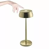 Zafferano Sister Light Lampada LED da tavolo Portatile IP65 interno/esterno, Dimmerazione Touch 4 step,IP65, fissaggio magnetico, H32.8 cm - Oro Anodizzato
