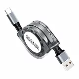 SDBAUX Cavo USB C 3A/1M per Smartphone, Retrattile Cavetto USB A a USB C Caricatore Type C Ricarica Rapida e Trasmissione Dati per Samsung S21/S20/S10,Huawei P40/P30/P20,Xiaomi,Google Pixel,LG