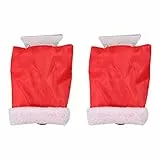 CLISPEED Sgombraneve 2Pcs Raschietto per Ghiaccio Mitt Strumento per Rimuovere Il Raschietto da Neve con Guanto per Parabrezza 'Auto Rosso Raschietto per Parabrezza Auto