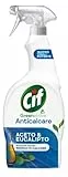 Cif Anticalcare, Spray Detergente Bagno Anticalcare con Aceto e Eucalipto, 650 ml, per la Rimozione di Residui di Calcare e Sapone, Agenti Pulenti di Origine Naturale, 100% Fragranza Biodegradabile