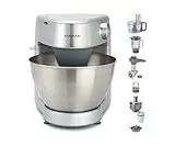 Kenwood Prospero Plus, Impastatrice Planetaria, Food Mixer con Gancio per Impasto, Frusta K, Frullatore in Vetro, Ciotola Multifunzione, Spremiagrumi, Funzione Pulse, KHC29.W0SI, 1000W, Argento