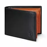 TEEHON® Portafoglio uomo Flip Magic RFID Blocker | Portafoglio in fibra di carbonio | Portafoglio sottile con cinturino elastico per carte di credito | Con confezione regalo (A-Nero)