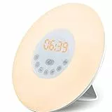 Wake up Light FM Smart LED Sveglia Elettronica Colorful Sunrise Wake-Light Light,White