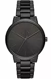 Armani Exchange Orologio a tre lancette Uomo, cassa in acciaio inossidabile nero 42 mm con bracciale in acciaio inossidabile, AX2701