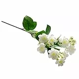 Healifty Artificiale Fiori Finti Fiori di Gelsomino Mazzo Tessuto Bouquet per La Decorazione Domestica Decorazione di Cerimonia Nuziale (Singolo 3 Fronti)